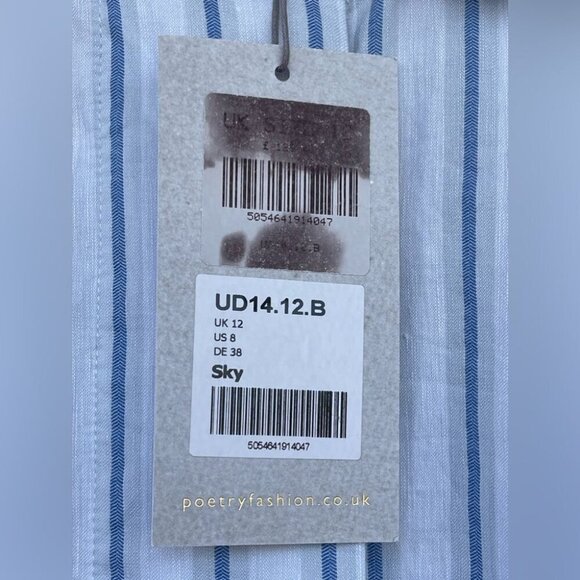POETRY STRIPE BUTTON THROUGH SHIRT SIZE 8 - Picture 8 of 13